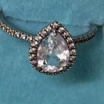 10K W/Gold Quartz Teardrop Halo Ring Gold Photo 10