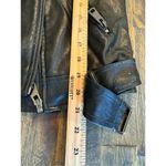 Elodie  faux leather motorcycle biker full zip jacket size medium belted Photo 7