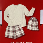 Women’s Christmas Plaid Pajama 3 Piece Set Size XS NWT Red Photo 0