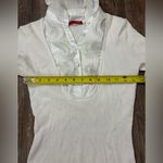 Cyrus  White Ruffle Ribbed Sweater Size Small Academia Winter Coquette Casual Photo 7