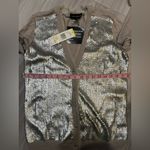 Jones New York  Gray Sequin Cardigan Sweater Photo 4