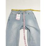 Avec Les Filles Jeans Straight Leg High Rise Jeans With Slit Hem Blue Size 28 Photo 9
