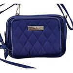 Vera Bradley  Womens Blue Crossbody Quilted Lightweight Pockets 2 Zips Small Photo 1