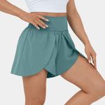 Halara Blue Turquoise Flowy High Waisted Dance Casual Shorts Sz M Photo 0