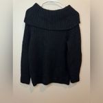 Madewell  Cotton-Blend Off-Shoulder Black Wool Cotton‎ Sweater Size XS Photo 7