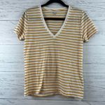 Madewell  NWT Yellow Striped Short Sleeve Tee Shirt Size XS Photo 0