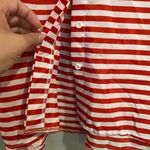 Toska  Red White Striped Chiffon Button Down Blouse Sz L Photo 4