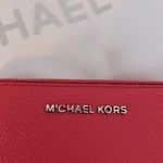 Michael Kors Jets Set small zip card case deep pink with silver hardware NWT Photo 3