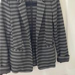 EXPRESS  Women's Striped Black and Gray Blazer Photo 5