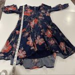 Free People All Eyes On You Navy Blue & Pink Floral Mini Dress Size 2 Photo 10