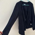 J.Jill Faux Suede Open Draped Cardigan Jacket Navy Blue Large Photo 3
