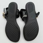 Aerosoles Isa Comfort Casual Flat Thong Sandals Black Snake Faux Leather NWOB 7 Photo 2