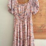 Anthropologie  Love the Label Boho Waterlily Floral Ruffle Midi Dress Photo 0