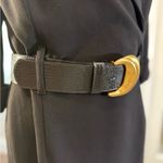 Donna Karan  New York Black Stretch Belted Wrap Midi Tailored Blazer Dress 10 Photo 5