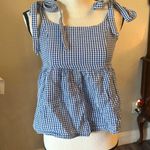 Old Navy Tie Strap Blue Gingham Top Photo 0