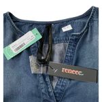 Renee C Blue Chambray Tunic Top Women Size XS NWT | 56-4 Photo 2