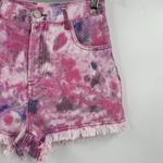 Isabel Marant  Etoile‎ Lesia Tie Dye High Rise Denim Shorts Mulberry Size Small Photo 4