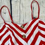 Style House Red & White Striped Button Front Midi Dress Photo 7