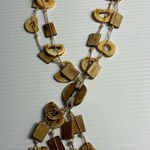Boho Chic Necklace Geometric‎ Bead Statement Necklace Adjustable Brown Photo 0