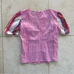 Koch Pink Gingham Embroidered Blouse Sz XS Photo 4