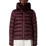 new Save the Duck Sz S Purple Burgundy Mei Faux Fur Collar Puffer Jacket coat Photo 0