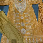 Indian kurta 3pc salwar kameez Embroidery Printed dress size L Color Orange N Size L Photo 4