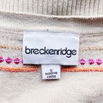 Breckenridge Cardigan Sweater Womens Size Small Tan Pink Orange Embellished Photo 7