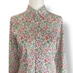 Liberty for J.Crew Floral Button Down Shirt Long Sleeve White Red Green Cotton 0 Photo 2