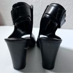 Merona Black Faux Leather Netted Peep Toe Block Heels Photo 5