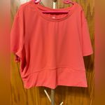 Joy Lab Women's Short Sleeve Crop Top - Coral-Size Large NWOT cross back Photo 0