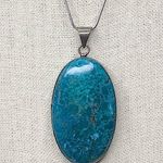 VINTAGE Turquoise and Pendant on New Sterling Silver Snake Chain Photo 0