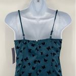 Wild Fable Y2K Babydoll Slip Dress Sz 0 Teal Festival Velvet Butterfly Lace Goth Photo 6