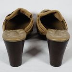 Truflex Kona Leather Tan High Heel Clogs Mules Boho Platform Shoes Size 7B Photo 3