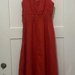Cynthia Rowley Women's Red Linen Sleeveless dress size 8 Tomato Girl Patriotic Photo 6