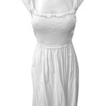 Aritzia Wilfred Reminisce White Sleeveless Smocked Camisole Midi A-Line Dress S Photo 4