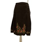 Dress Barn Skirt Corduroy Brown Embroidery Size 14 Midi Length Side Zipper Photo 13