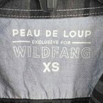 Peau De Loup x Wildfang Gray Black Striped Contrast Stitching Button Up Women XS Photo 4