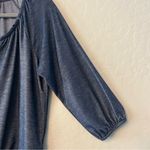 French Laundry ⭐️ blue button front blouse with tie knot size large Photo 3