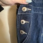 American Vintage Vintage 90s Anchor Blue‎ Denim Short Overall Sz Large Dark Wash Shortall Photo 2