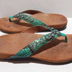 Vionic Floriana Thong Sandal-Size 8W-Faux Snakeskin-Beaded-Arch Support-Comfort Photo 2