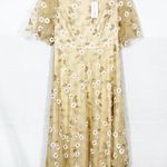 Baltic Born Arabella Embroidered Tulle Maxi Dress: Gold White Floral Event Photo 2