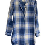 Old Navy  Women’s Plaid‎ Button Front Long Sleeve Tunic Blue Size SP Photo 0
