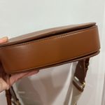 ZARA BROWN SADDLE BAG CROSS BODY PURSE WITH DETACHABLE CANVAS STRAP Photo 9