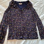 Never worn: Boden navy blue British theme blouse w/ British flag and royal crown Size 8 Photo 0