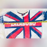 Lalabobo Union Jack Sweatshirt with Overlay Sz S Red Photo 0
