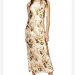 Reformation Aden Bow-detailed Foral Print Silk Charmeuse Midi Dress Medium M Photo 1