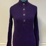 Lauren Ralph Lauren Women's Purple Top Medium Silver Snap Button Jumper Photo 0