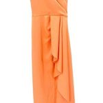 Black Halo EVE Rex Orange One Shoulder Sleeveless Ruffled Gown Size 0 Photo 1