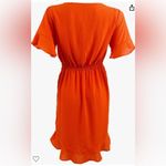 New With Tags MICHAEL Michael Kors Faux Wrap Ruffle Mini Dress Orange Size M Photo 1