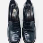 Kenneth Cole  black leather heeled loafers Photo 2